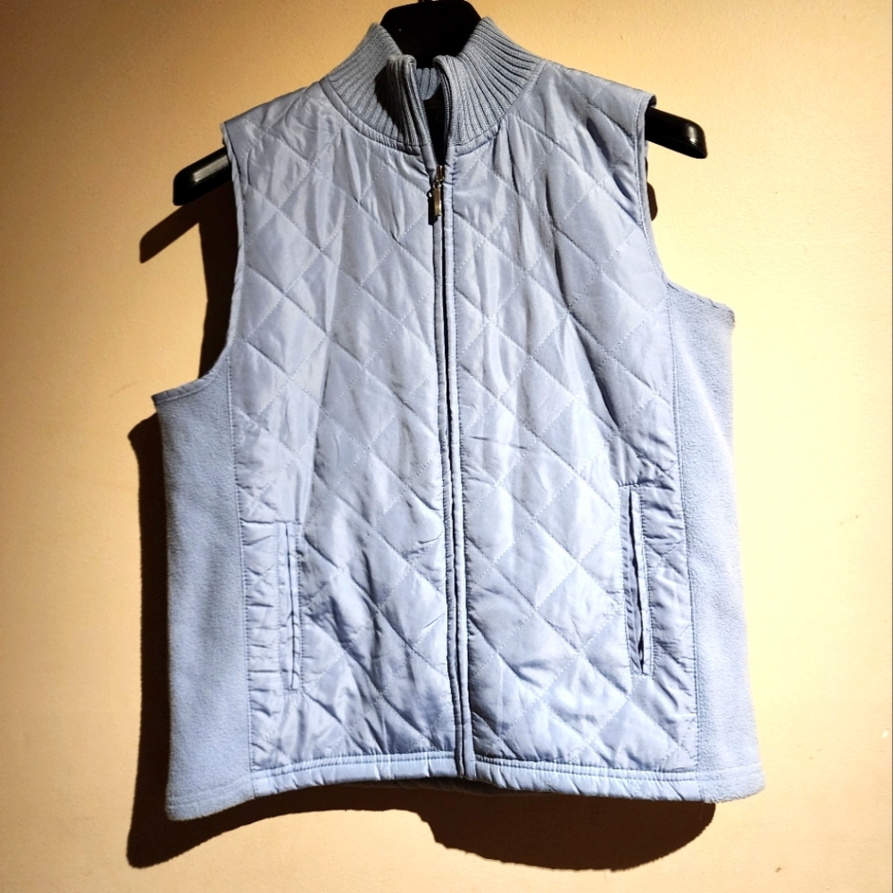 Womens Light Blue Vest Quilted